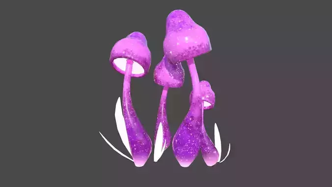 Fantasy Mushroom D07 Pink - Scene Backdrop Design Low-poly 3D model