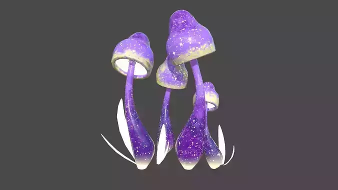 Fantasy Mushroom D08 Purple - Scene Backdrop Design Low-poly 3D model