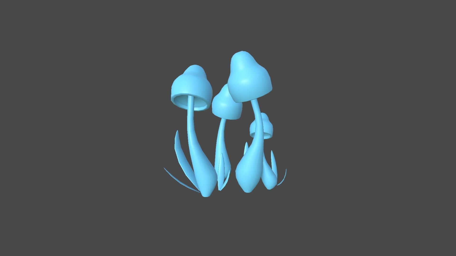 Fantasy Mushroom D09 Green Orange - Scene Backdrop Design Low-poly 3D model_8