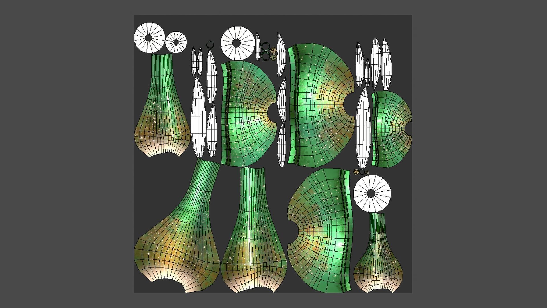 Fantasy Mushroom D09 Green Orange - Scene Backdrop Design Low-poly 3D model_5