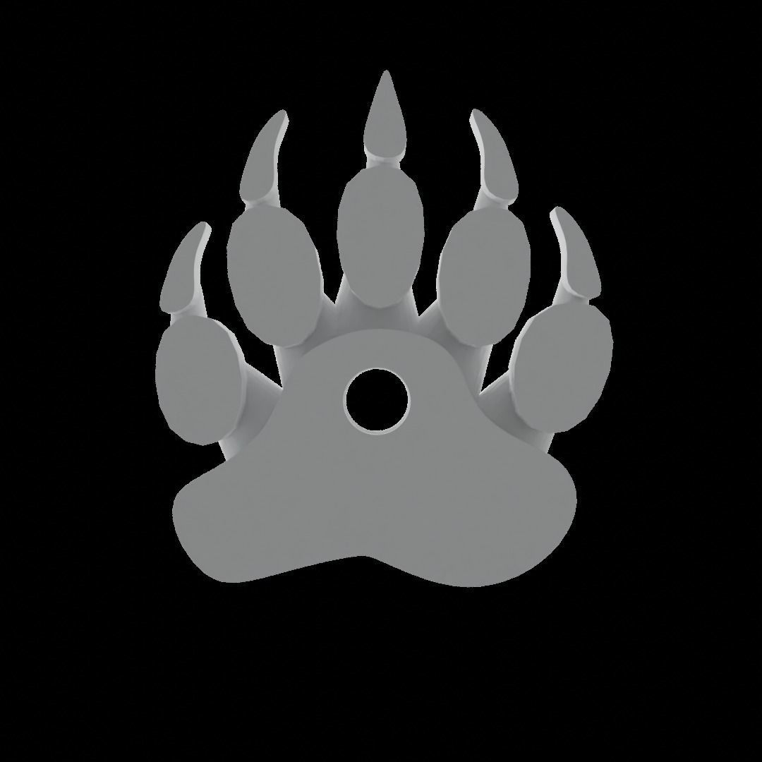 Bear PowPaw - Ski Pole basket with bear footprint 3D print model_4