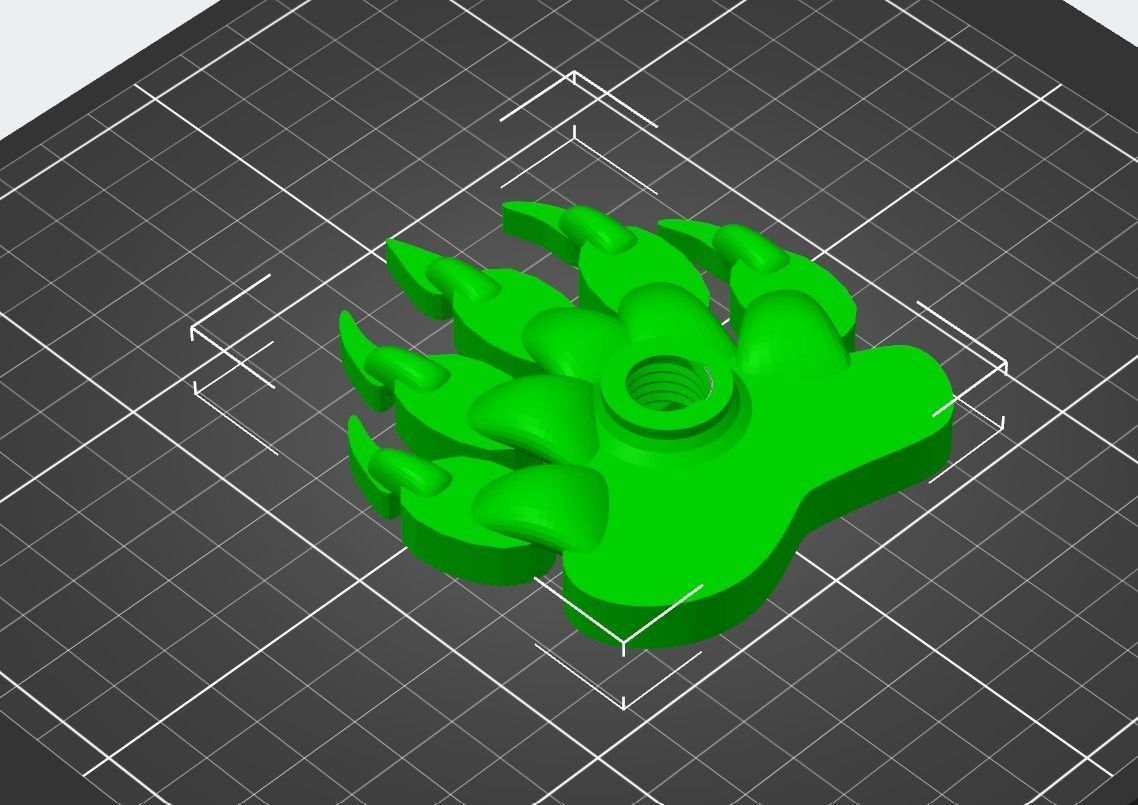 Bear PowPaw - Ski Pole basket with bear footprint 3D print model_1