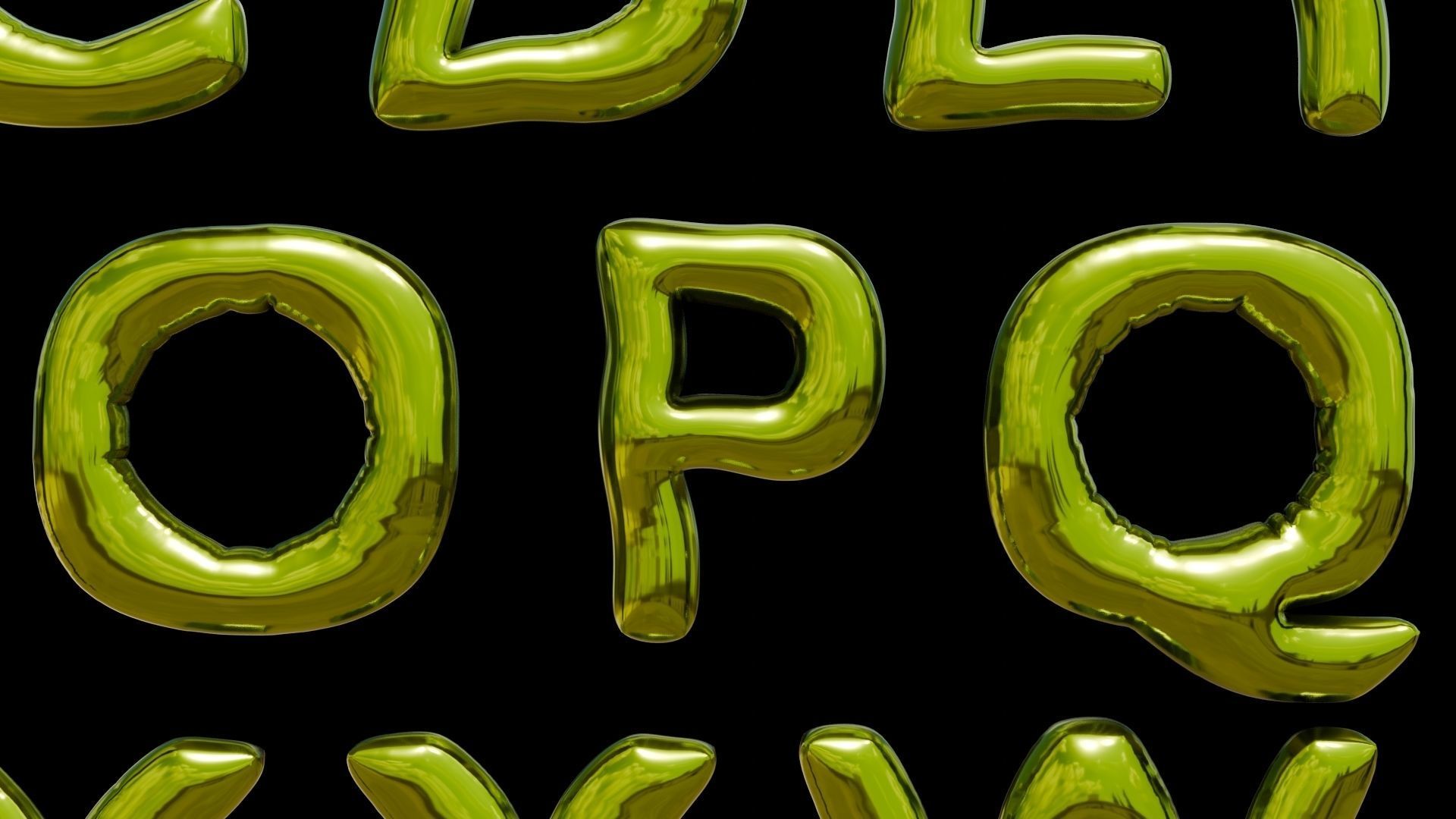 Alphabet and Numbers 3D Low-poly 3D model_20