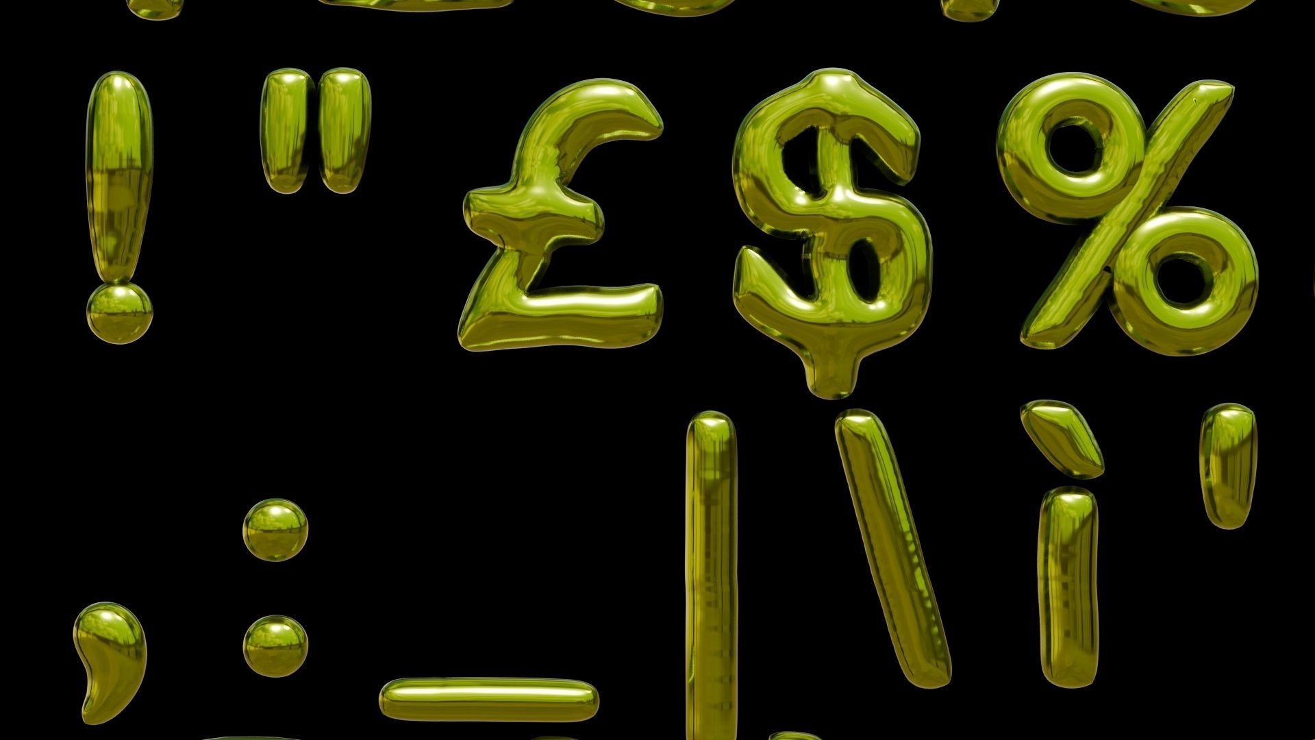 Alphabet and Numbers 3D Low-poly 3D model_10