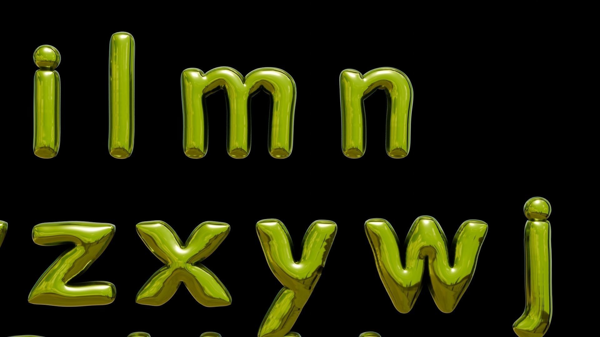 Alphabet and Numbers 3D Low-poly 3D model_1