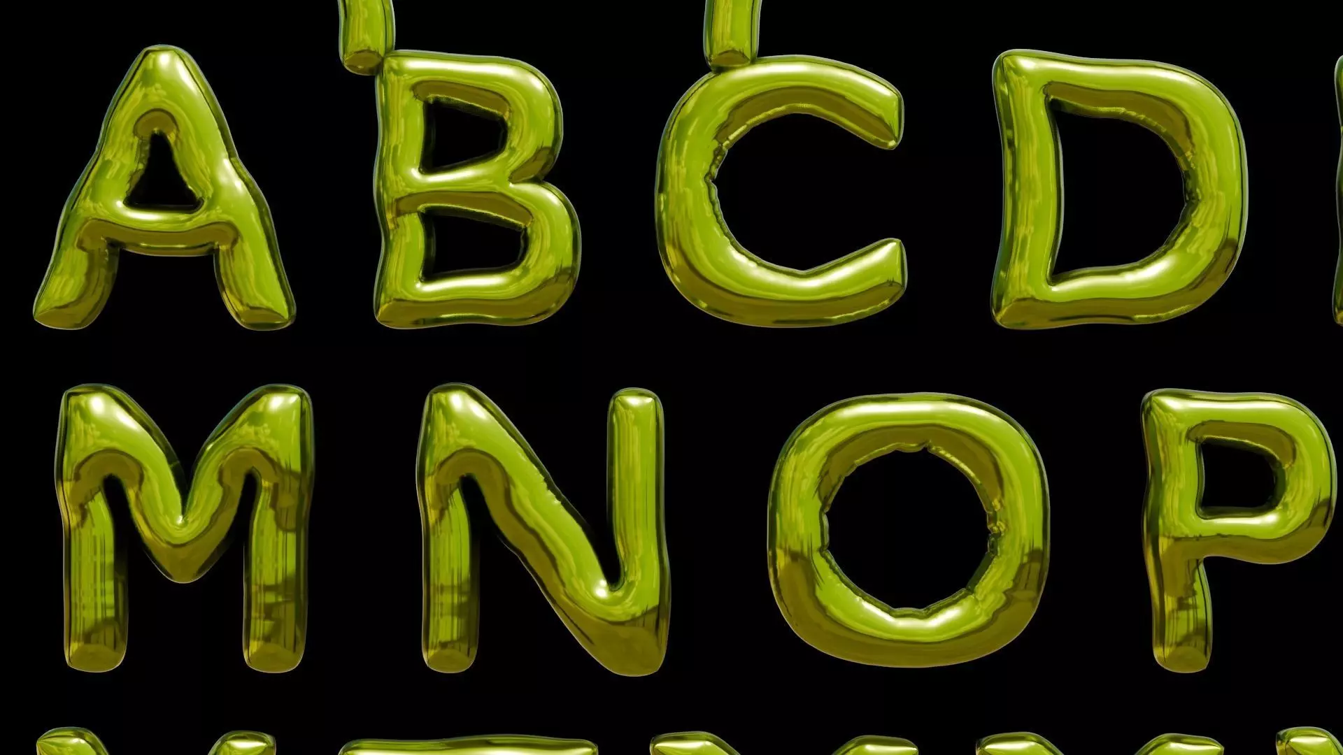 Alphabet and Numbers 3D Low-poly 3D model_0