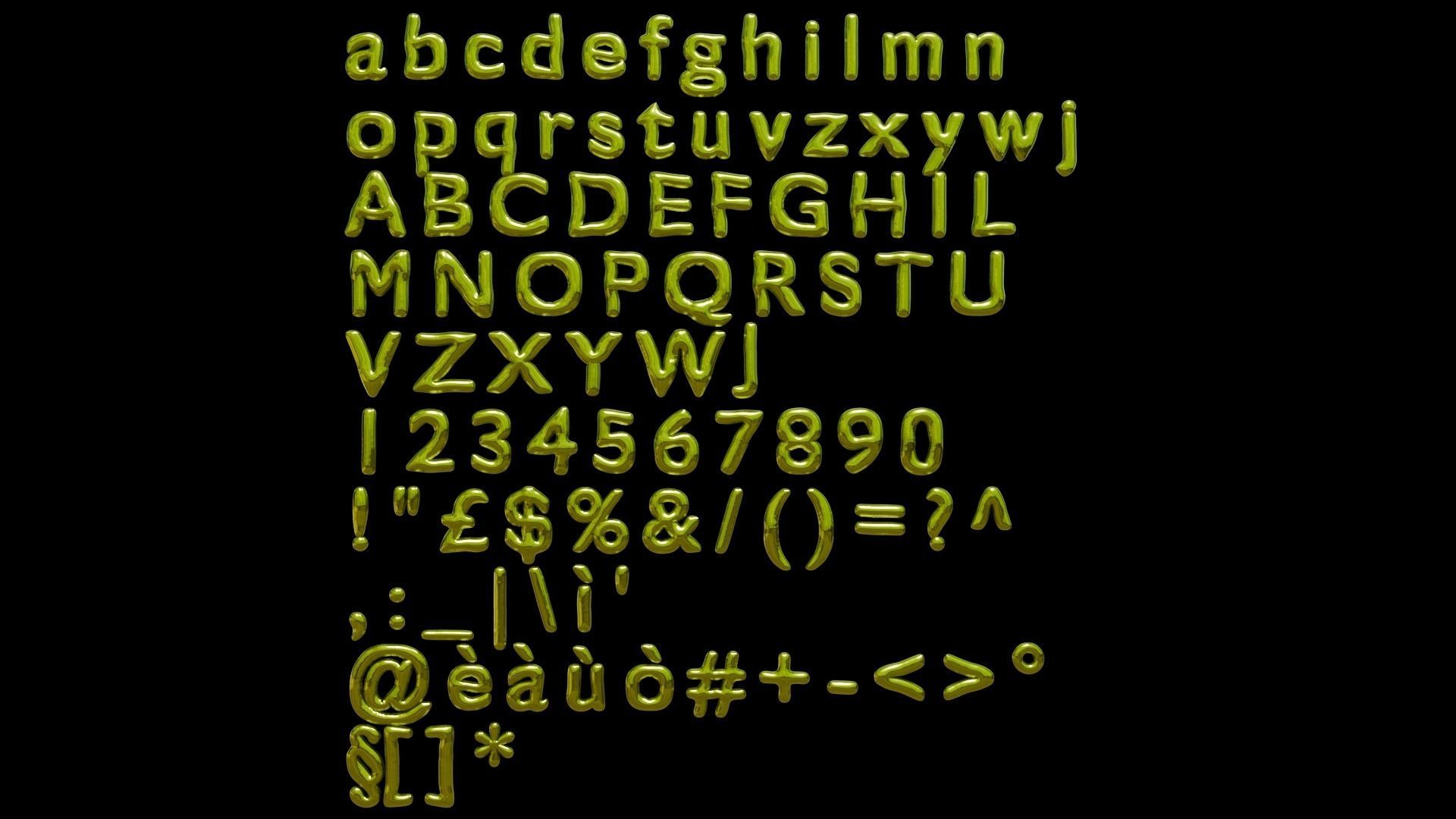 Alphabet and Numbers 3D Low-poly 3D model_12