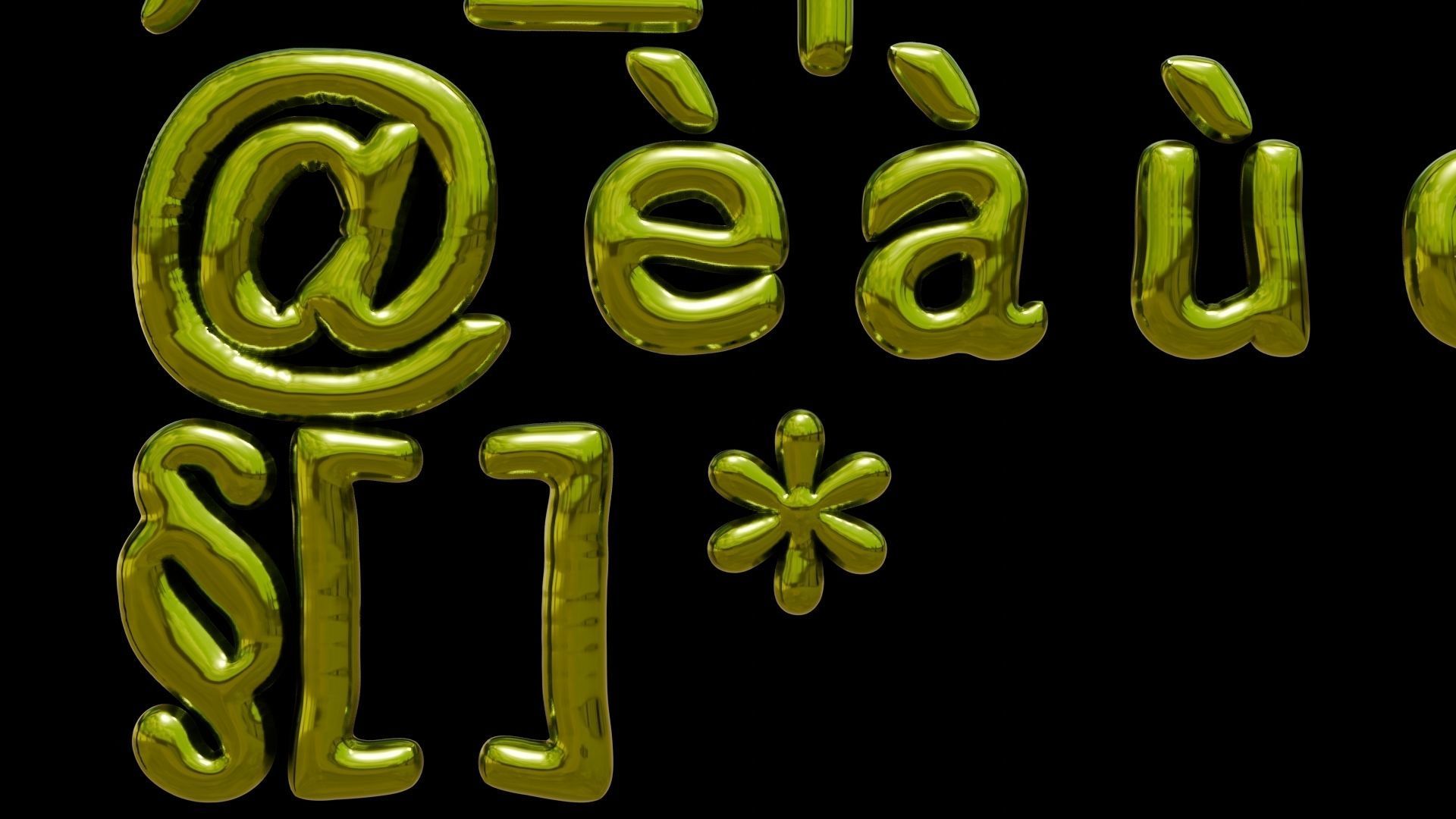 Alphabet and Numbers 3D Low-poly 3D model_9