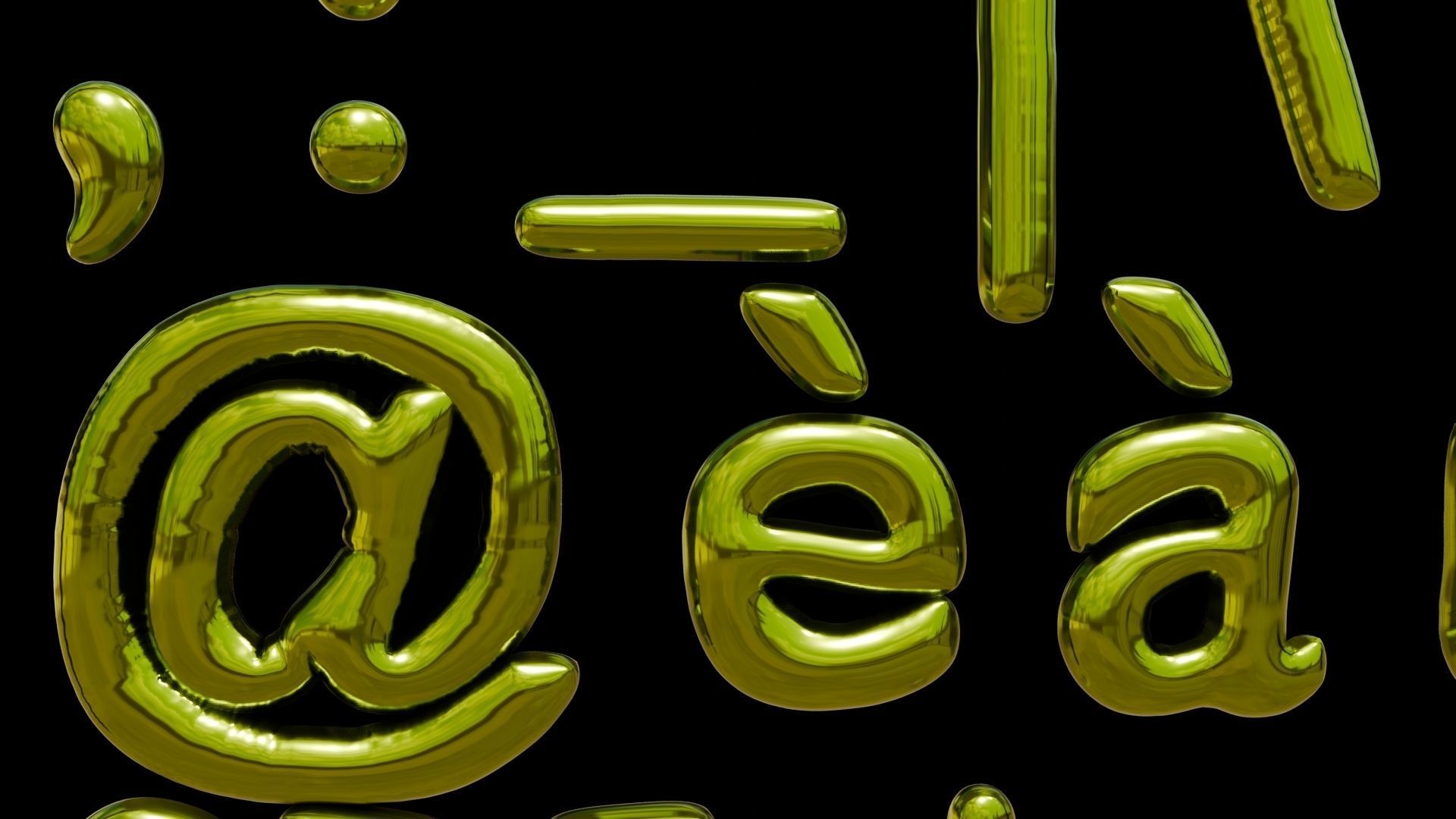 Alphabet and Numbers 3D Low-poly 3D model_19