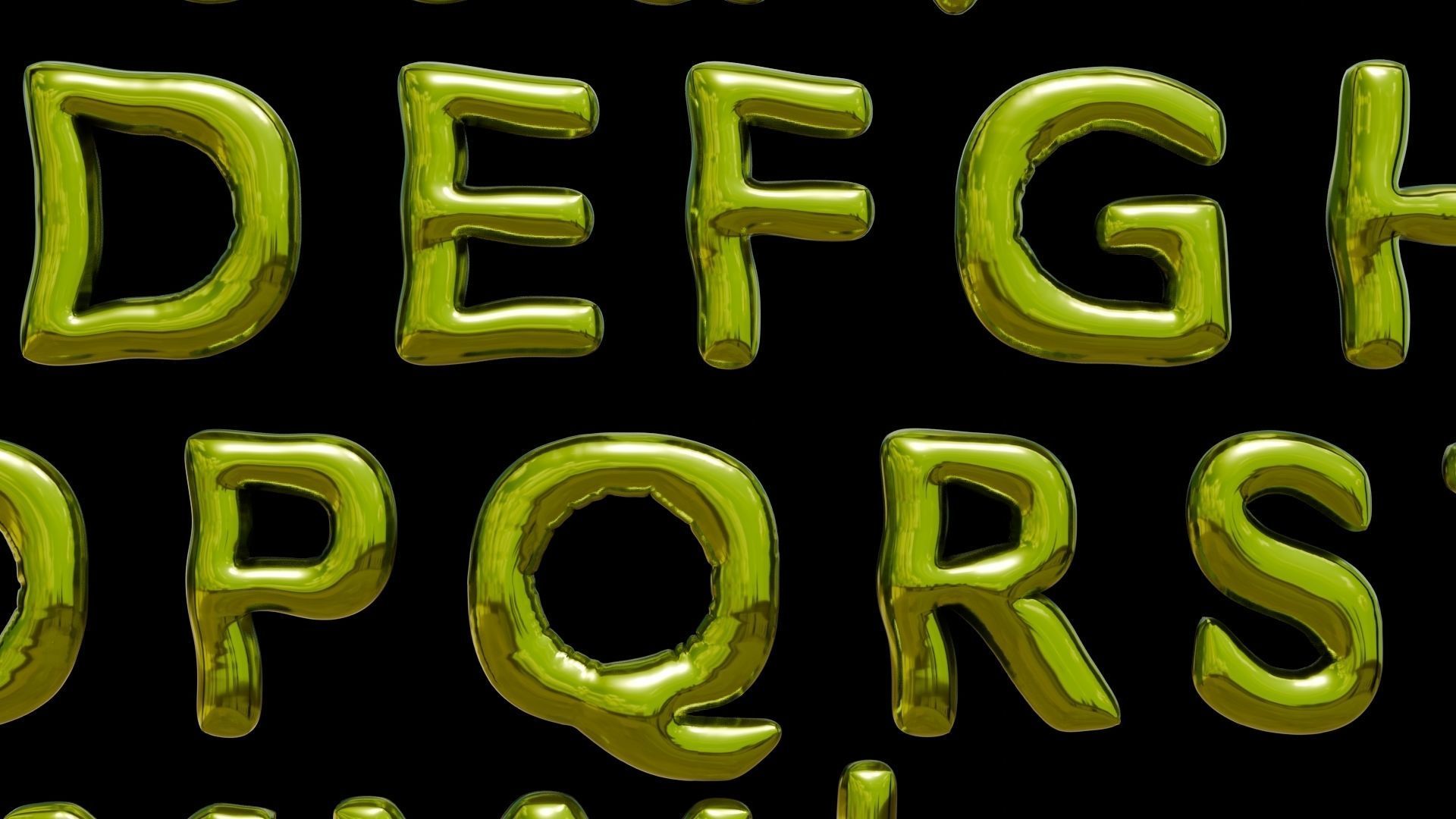 Alphabet and Numbers 3D Low-poly 3D model_7