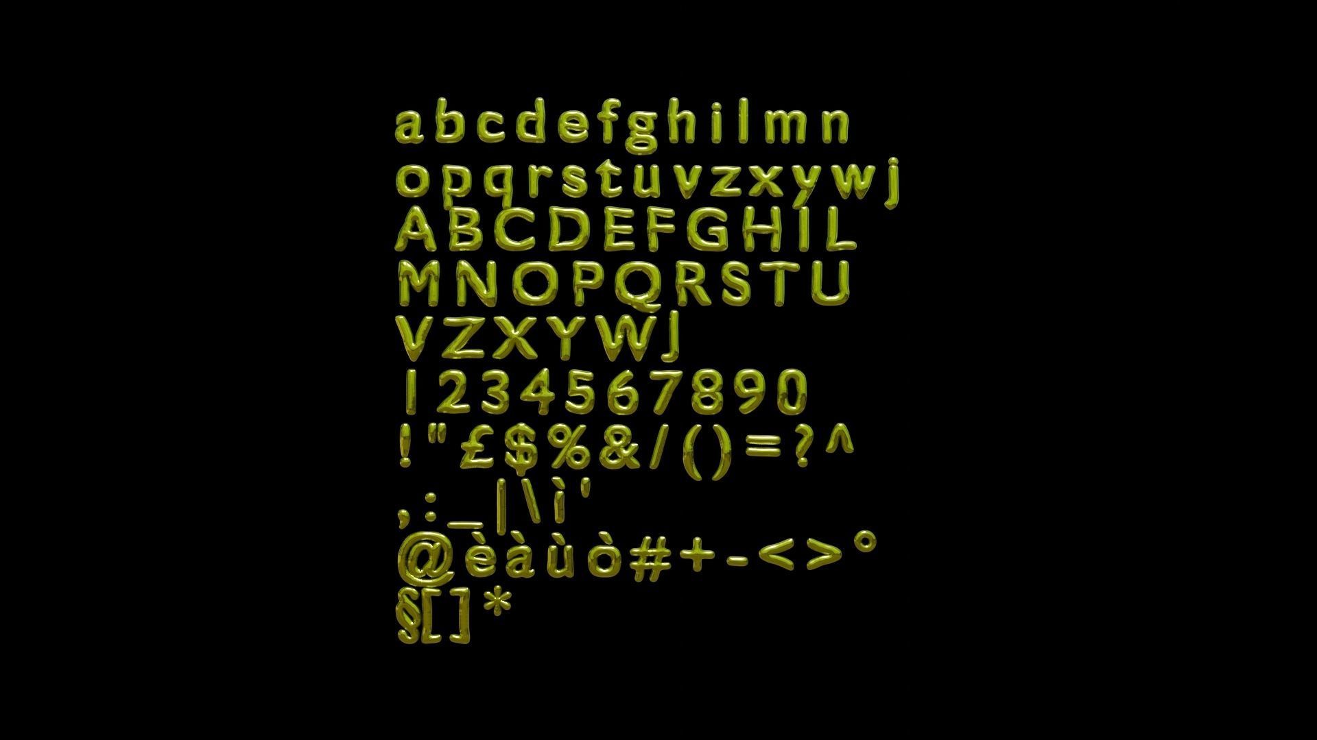 Alphabet and Numbers 3D Low-poly 3D model_2