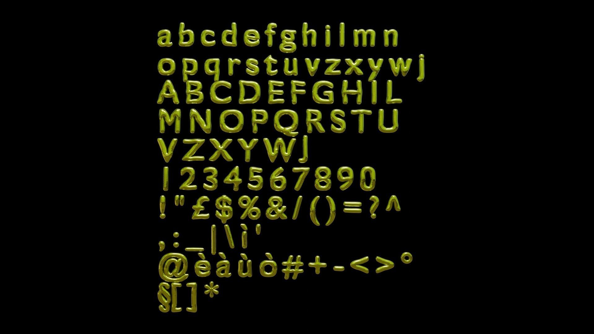 Alphabet and Numbers 3D Low-poly 3D model_13