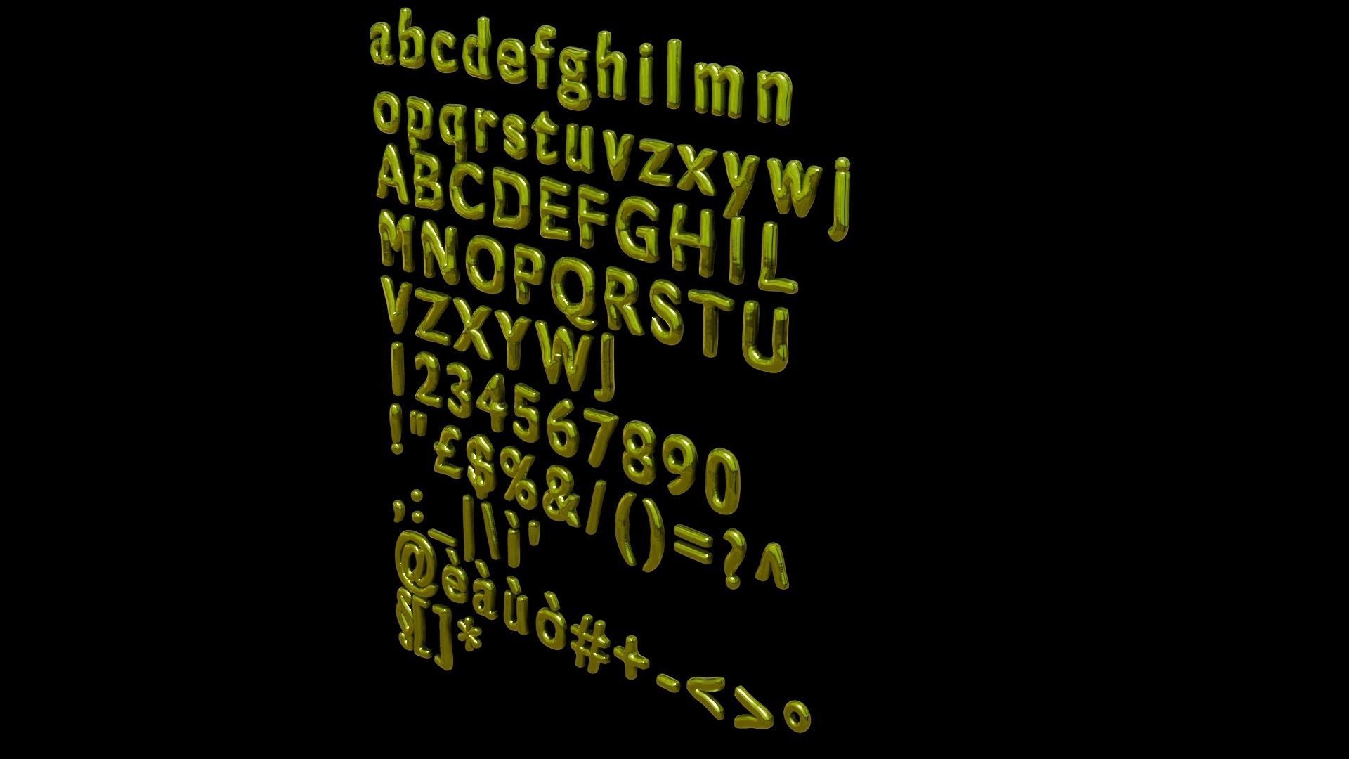 Alphabet and Numbers 3D Low-poly 3D model_18