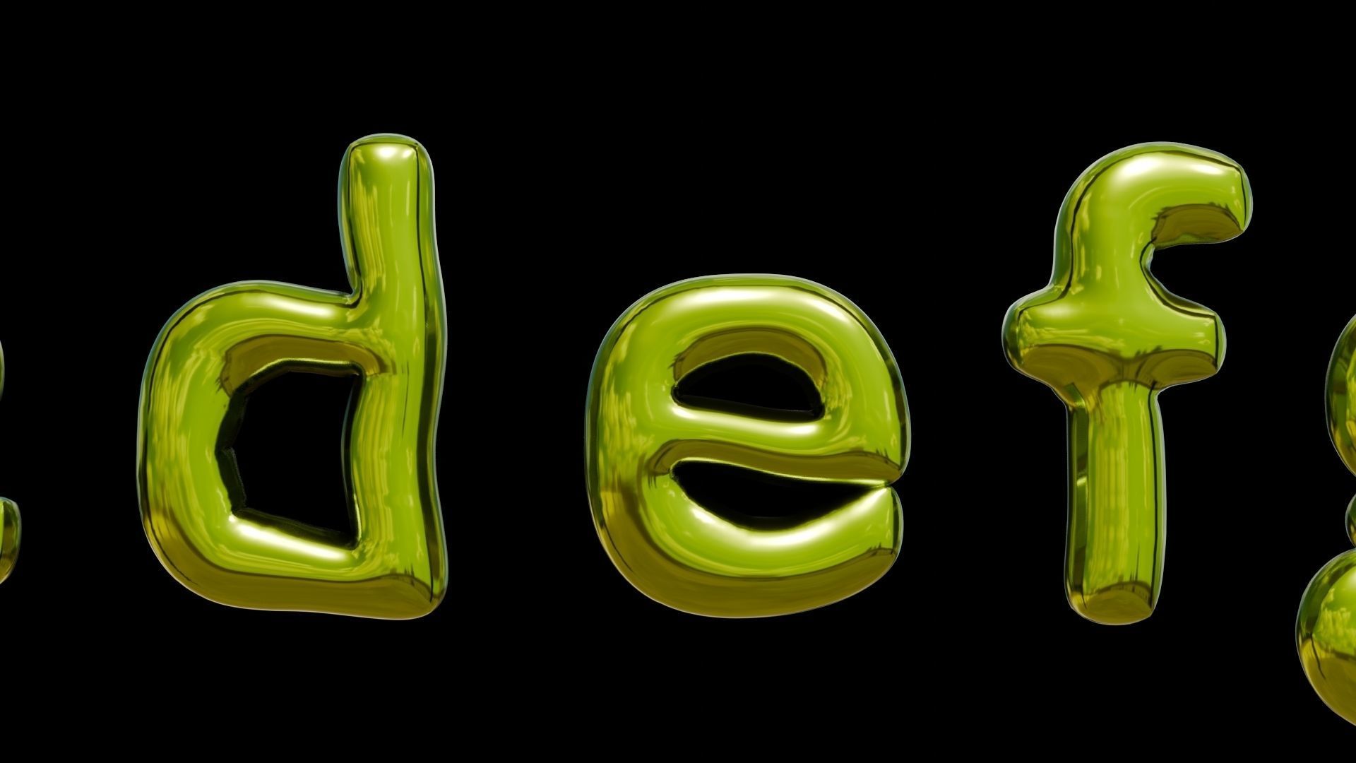 Alphabet and Numbers 3D Low-poly 3D model_16