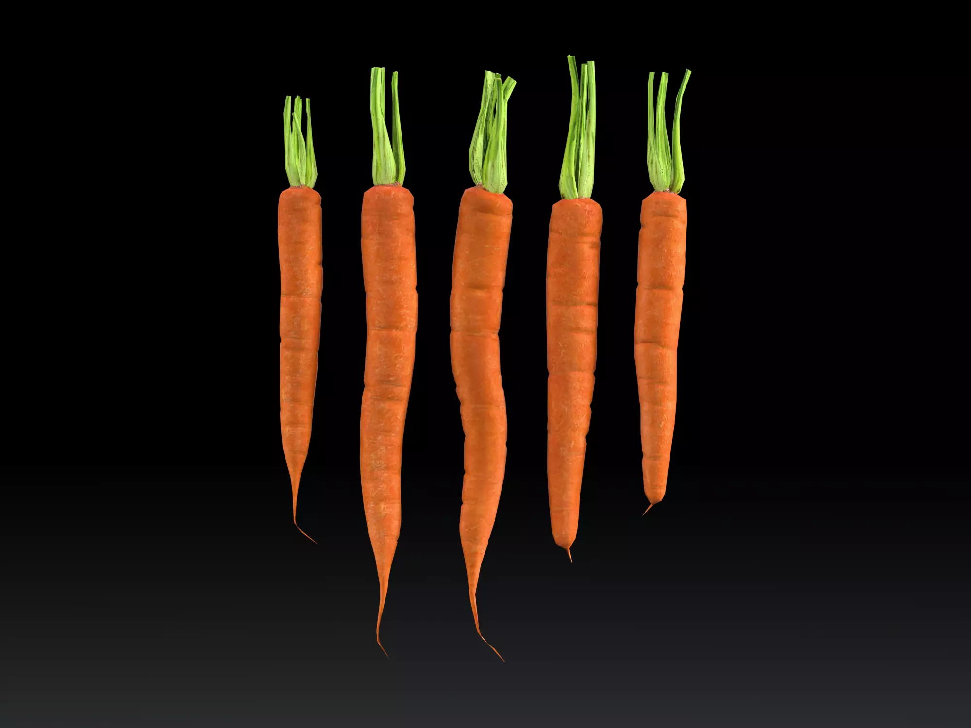 Carrots Low-poly 3D model_0
