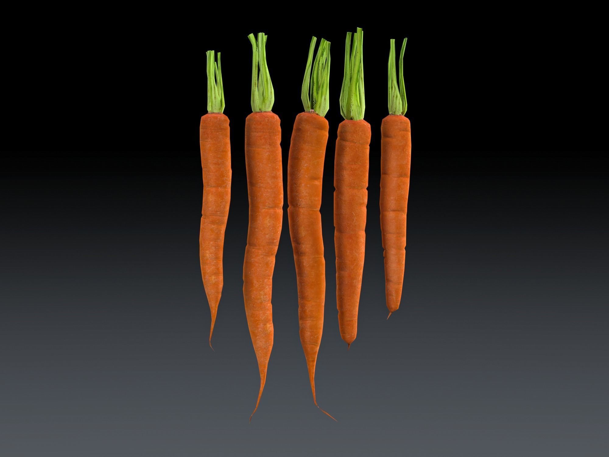 Carrots Low-poly 3D model_1