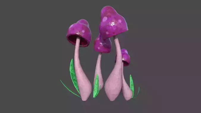 Fantasy Mushroom D11 Realistic - Scene Backdrop Design Low-poly 3D model
