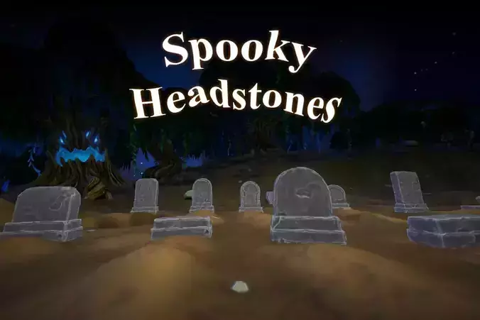Stylized Headstones Set with 4 LOD