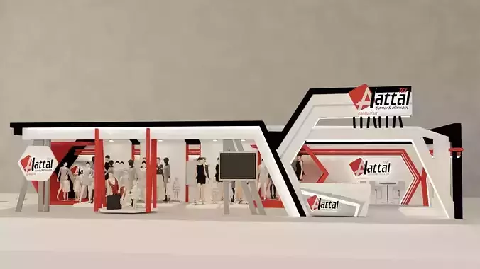 Exhibition Booth Cloths 3Ds Max 2018 - Vray