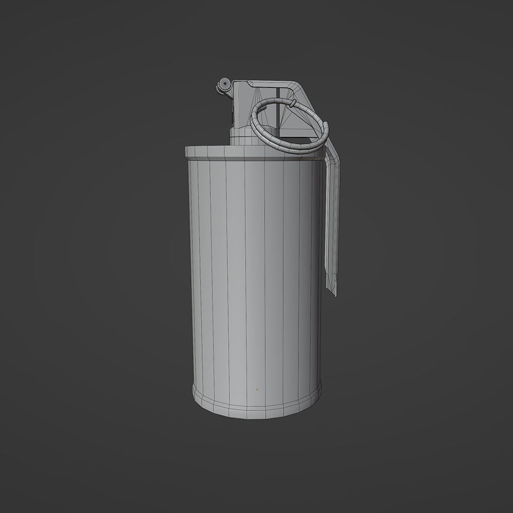 M18 Smoke Grenade PBR Low-poly and High-poly 3D model Low-poly 3D model_4
