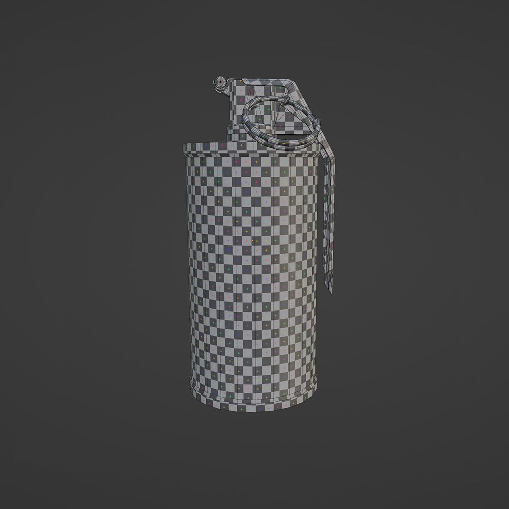 M18 Smoke Grenade PBR Low-poly and High-poly 3D model Low-poly 3D model_5