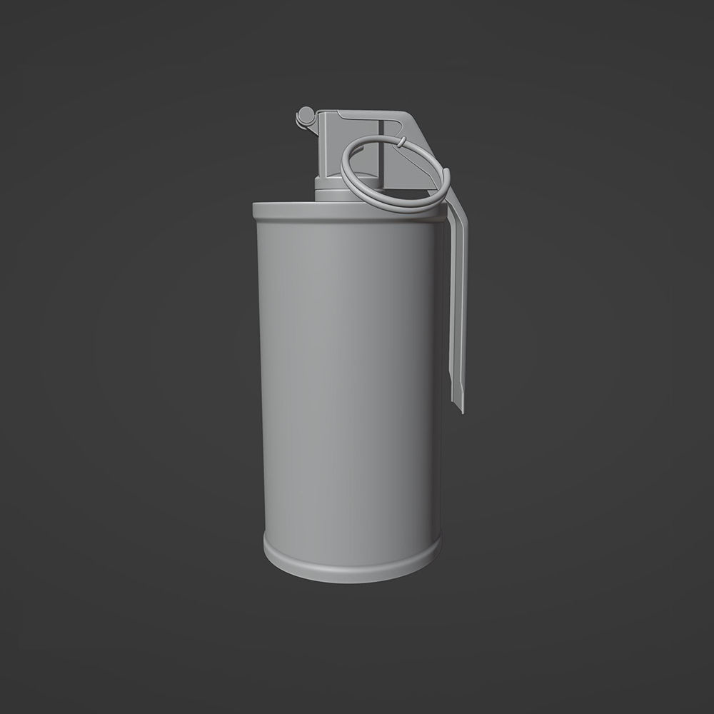 M18 Smoke Grenade PBR Low-poly and High-poly 3D model Low-poly 3D model_3
