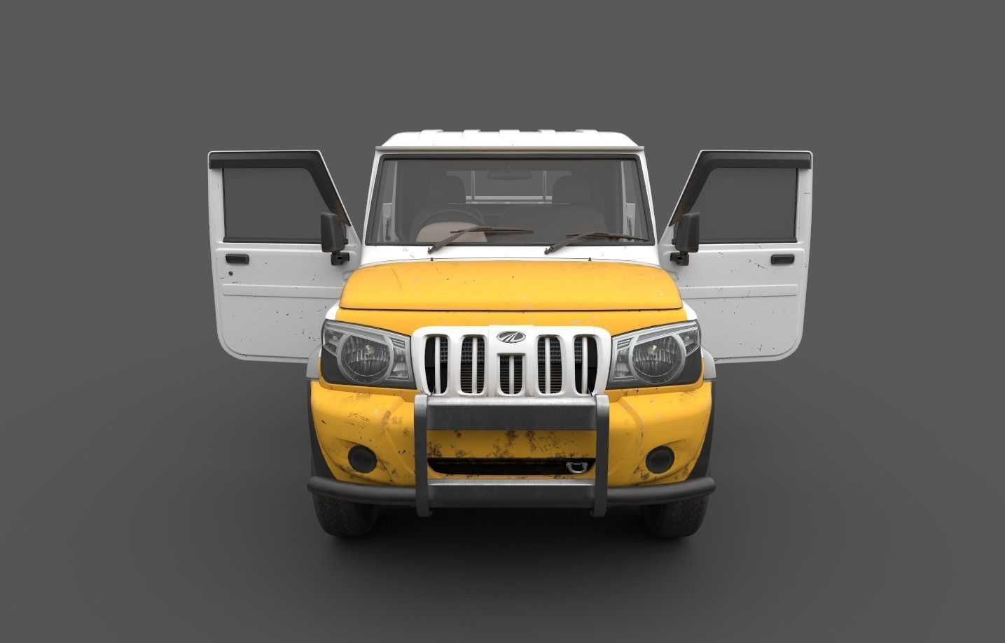 Bolero Pickup truck with Cargo body 3D model_9