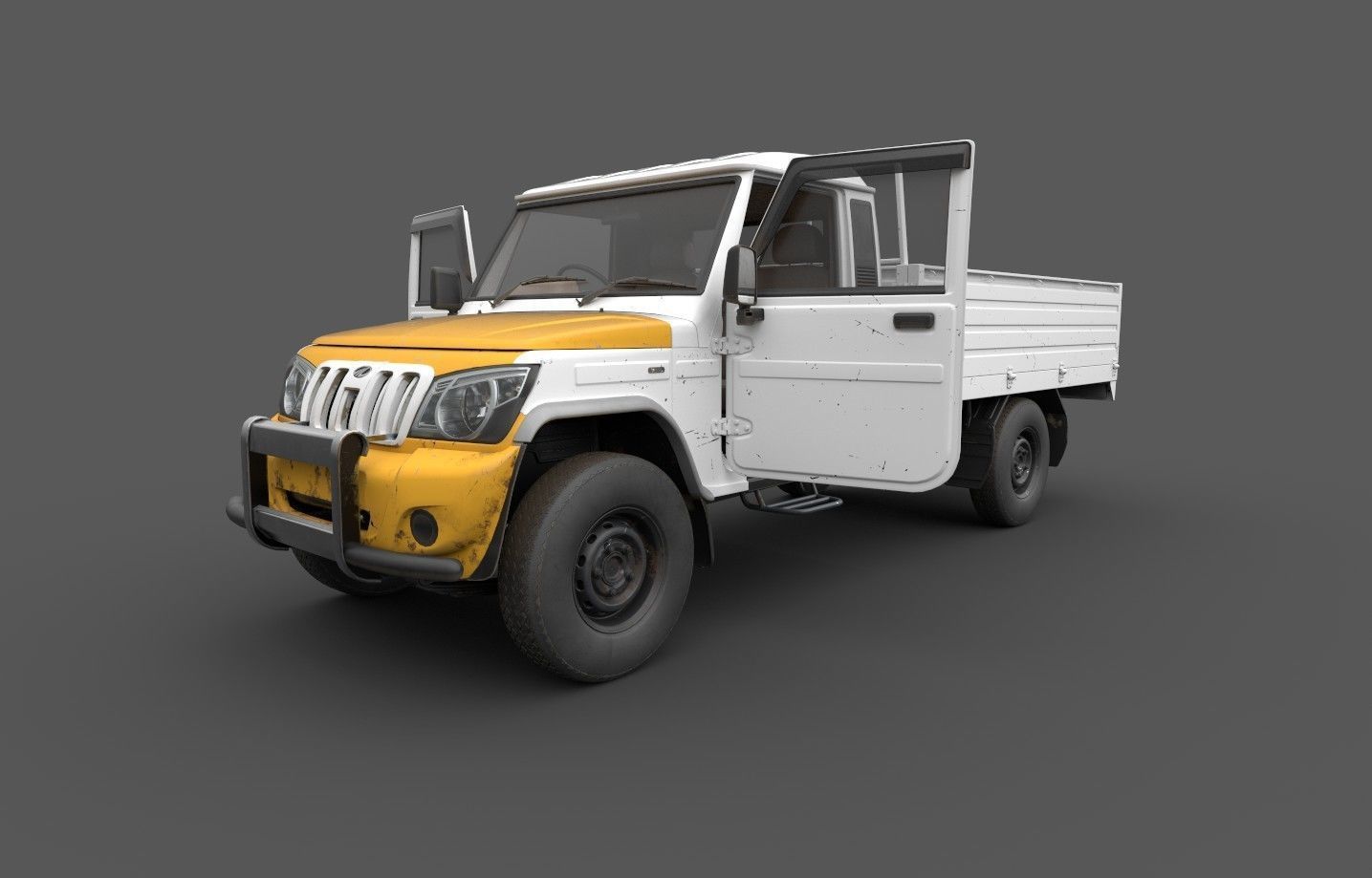 Bolero Pickup truck with Cargo body 3D model_8