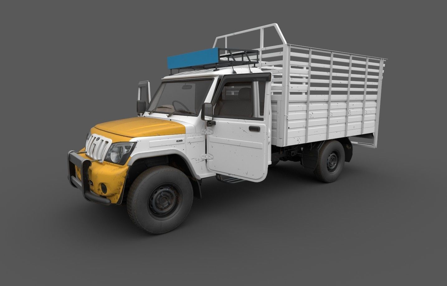 Bolero Pickup truck with Cargo body 3D model_16
