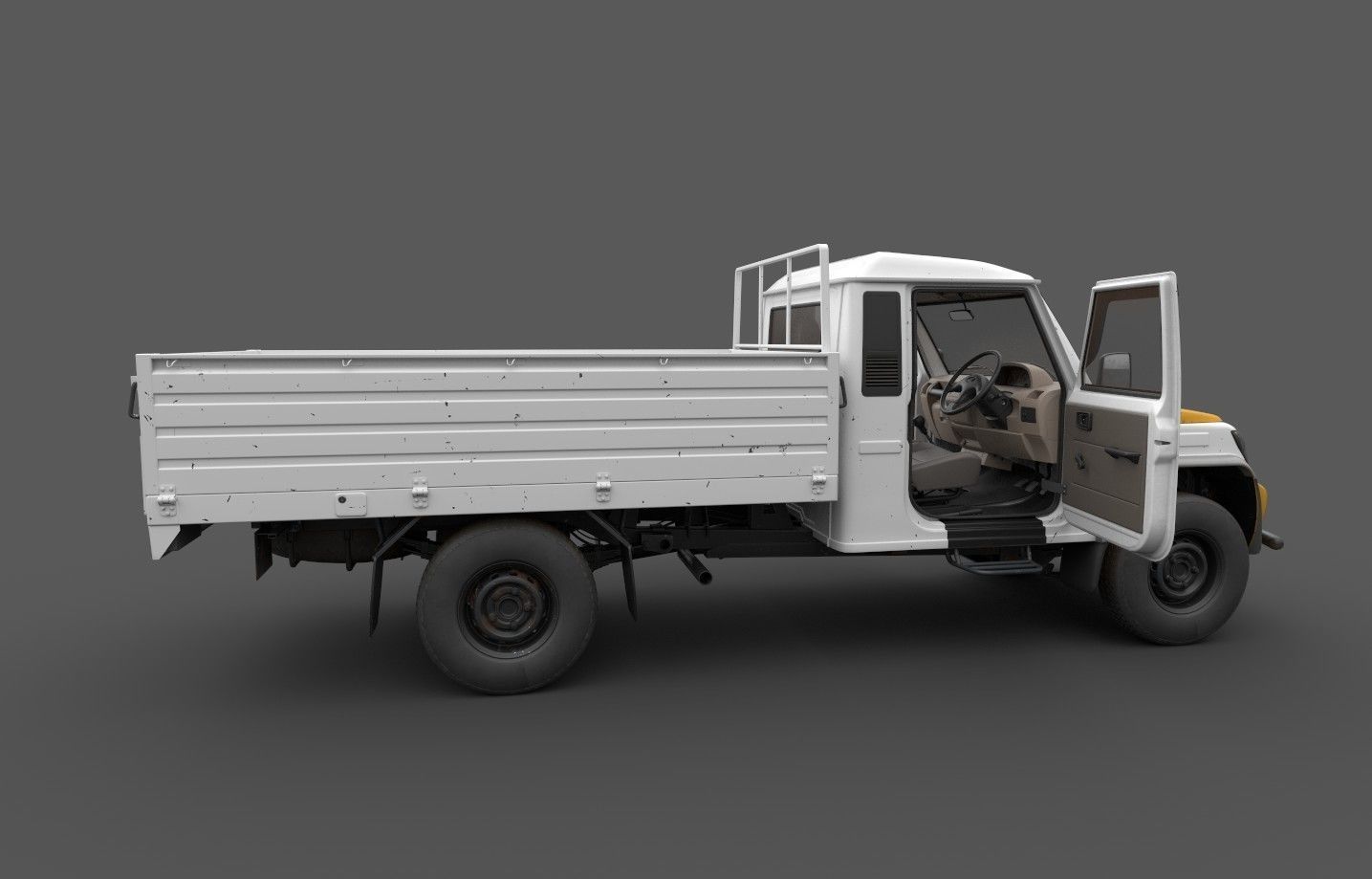 Bolero Pickup truck with Cargo body 3D model_11