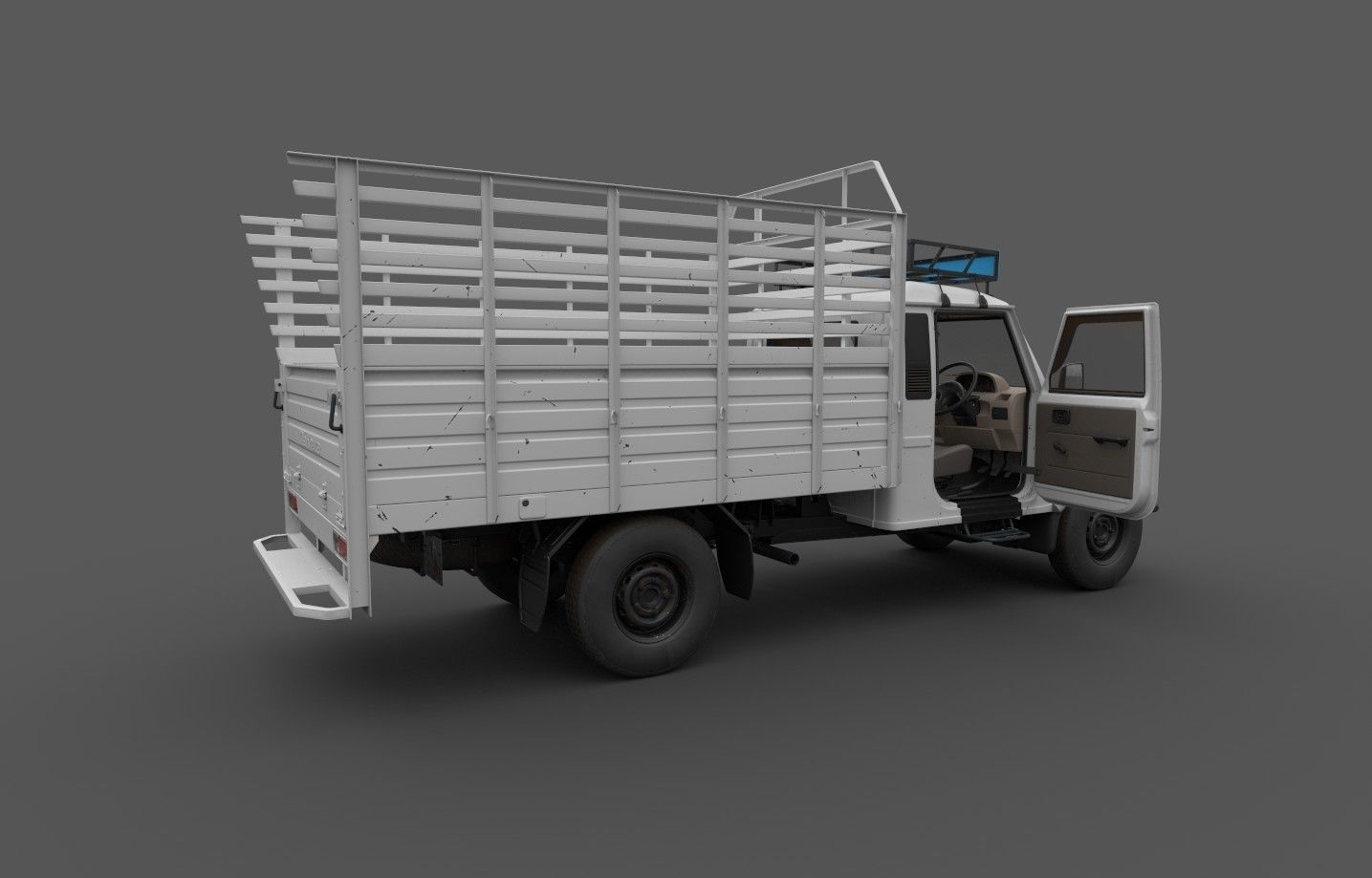 Bolero Pickup truck with Cargo body 3D model_17
