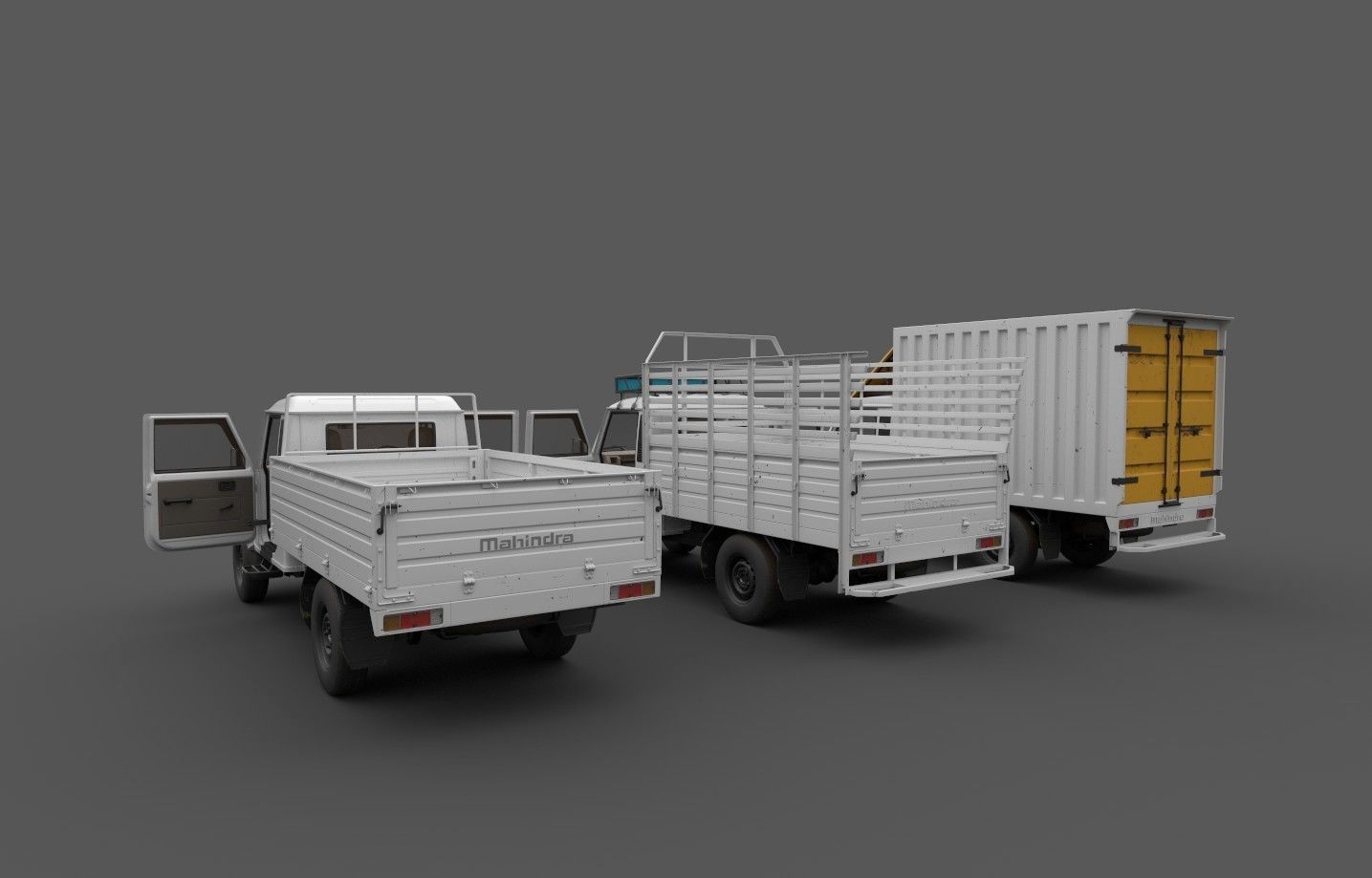 Bolero Pickup truck with Cargo body 3D model_3
