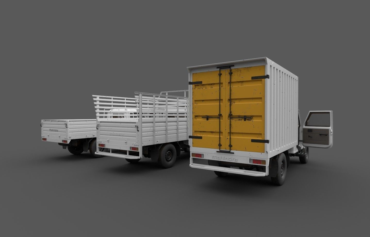 Bolero Pickup truck with Cargo body 3D model_2