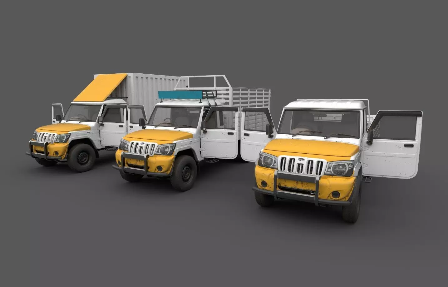 Bolero Pickup truck with Cargo body 3D model_0