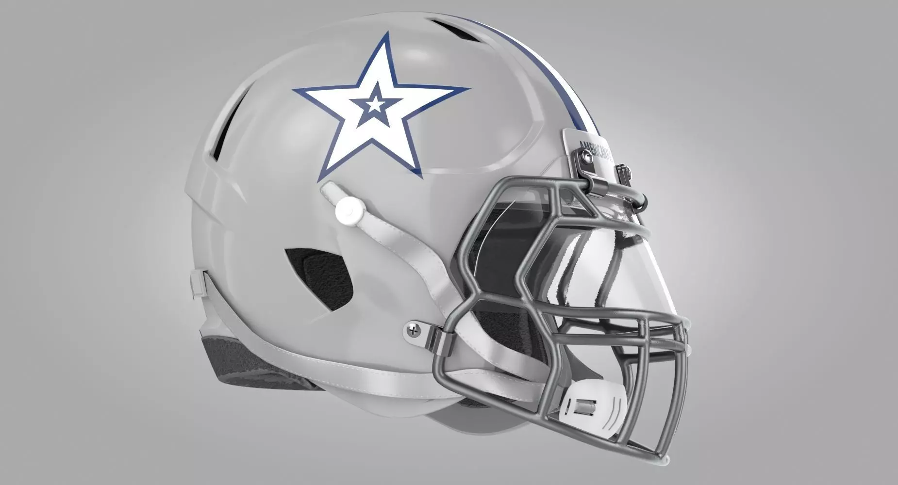 White Football Helmet Low-poly 3D model