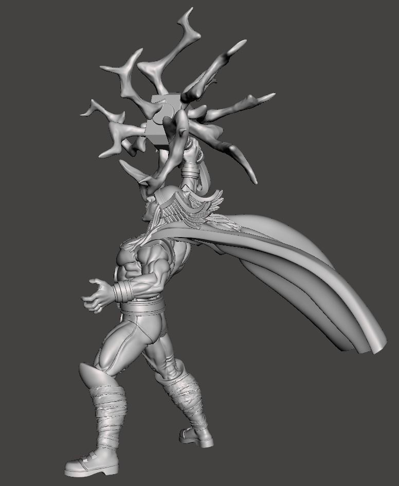 thor with axe and lightenings 3d model for 3d printing 3D print model_2