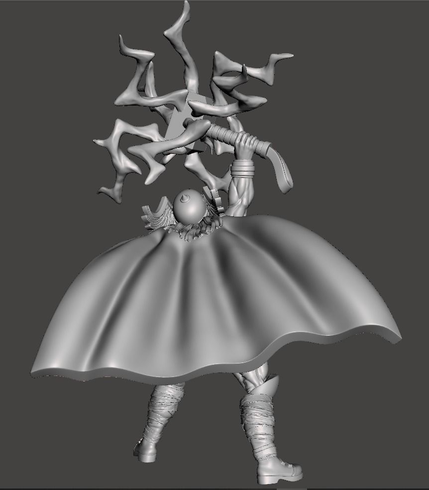 thor with axe and lightenings 3d model for 3d printing 3D print model_3