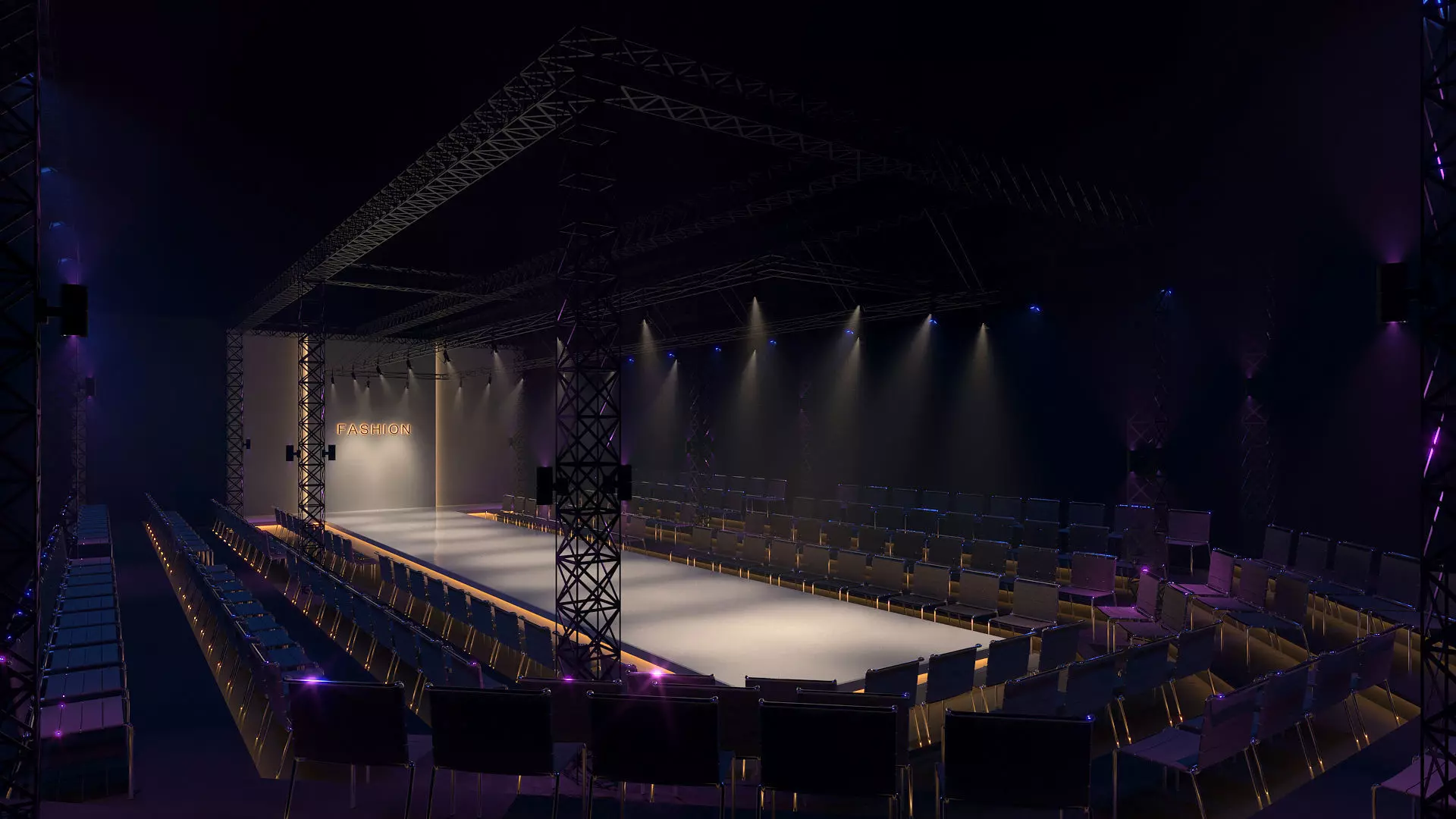 Interior Big Fashion Show Hall 3D model_0