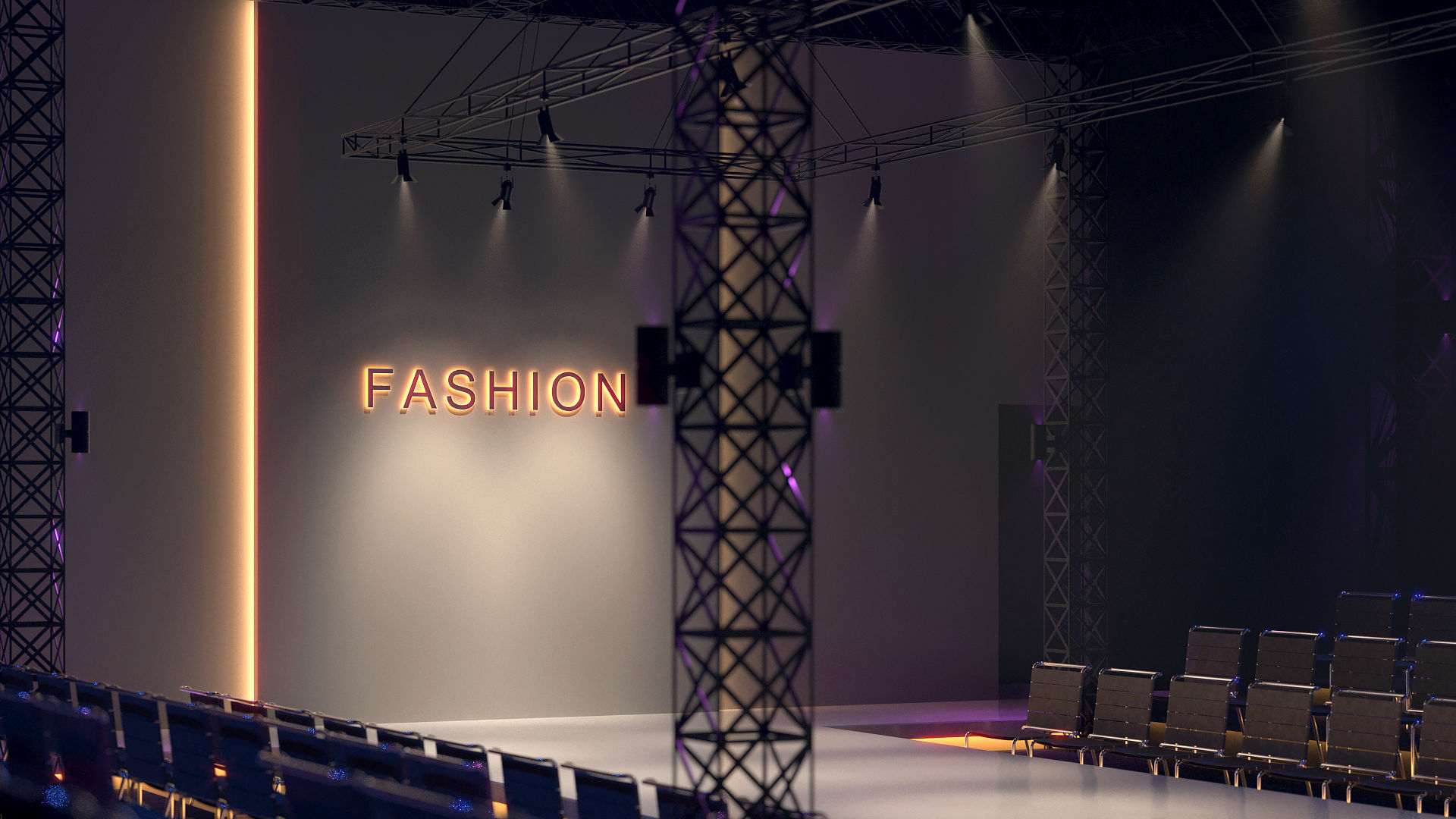 Interior Big Fashion Show Hall 3D model_3