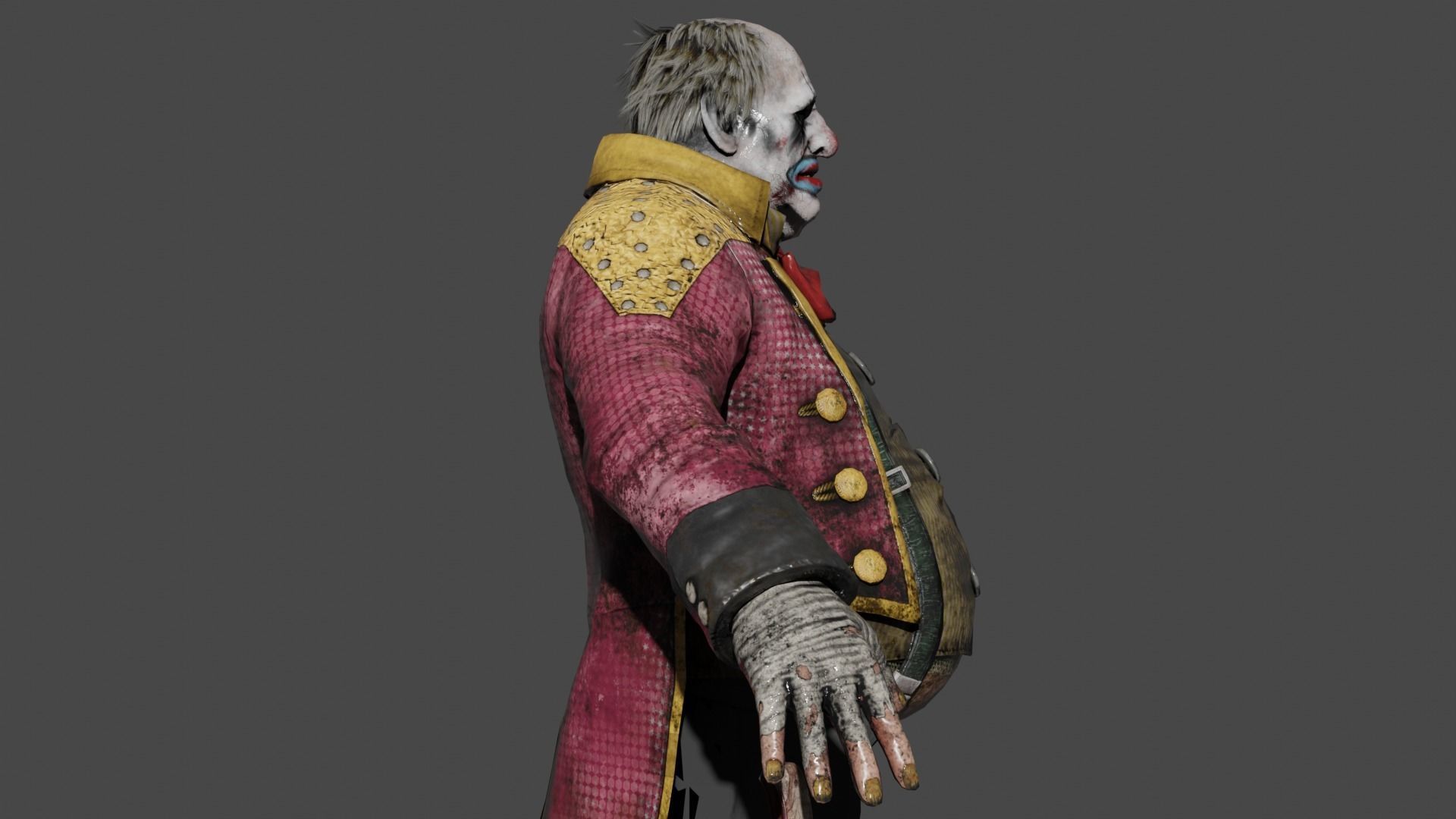 The Clown Low-poly 3D model_3