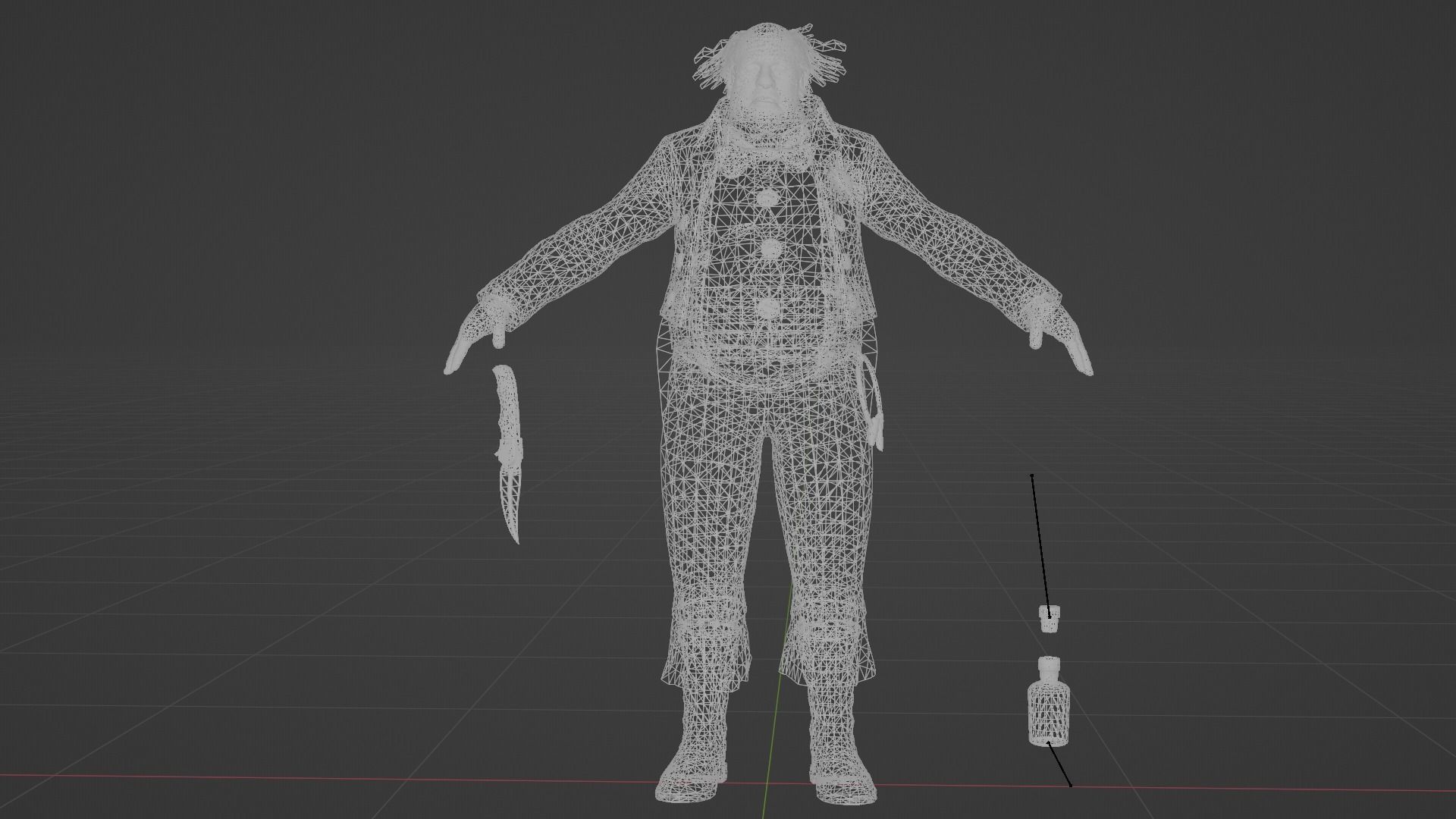 The Clown Low-poly 3D model_6