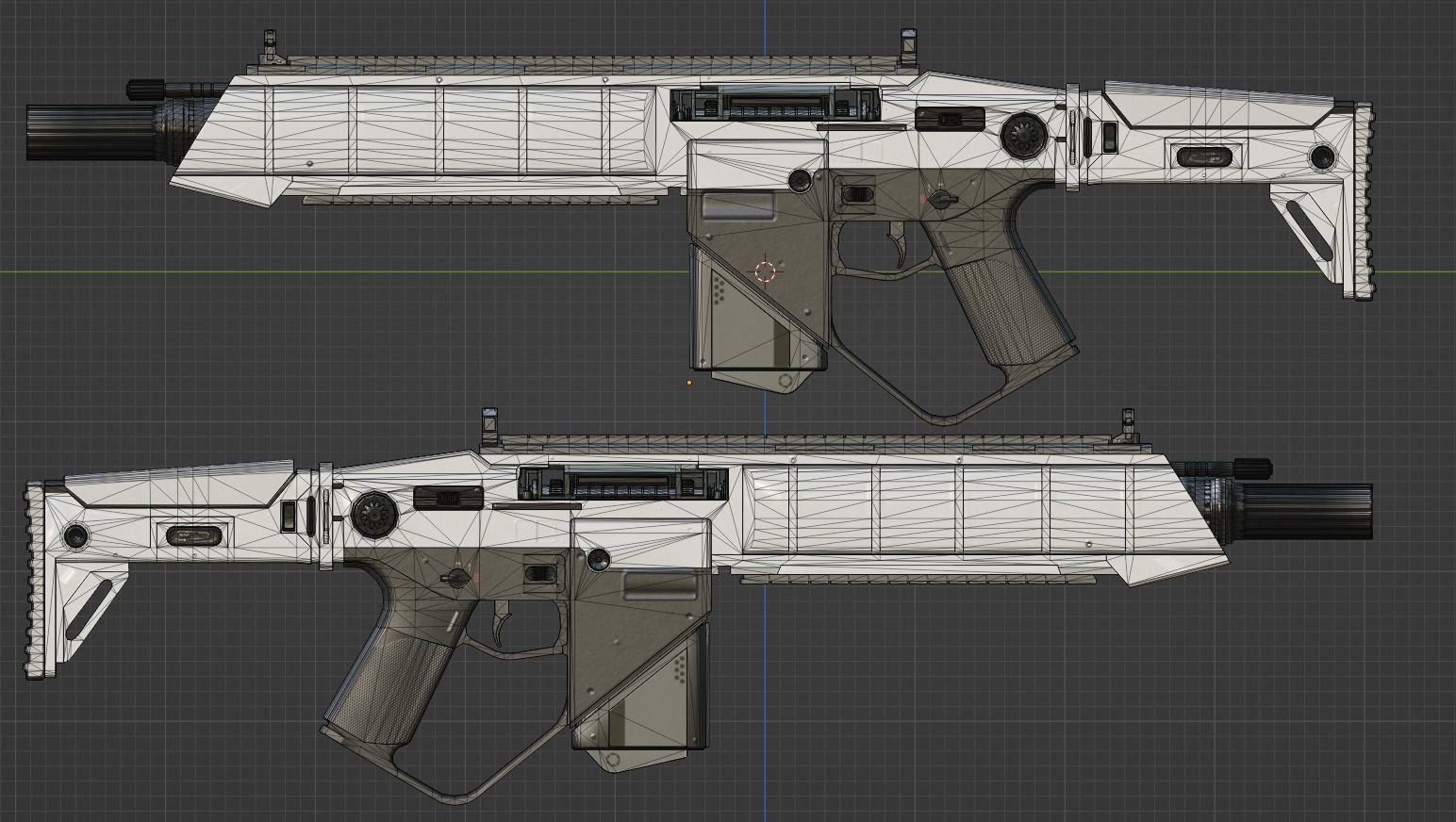 Low-poly Sci-fi Assault Rifle Low-poly 3D model_5