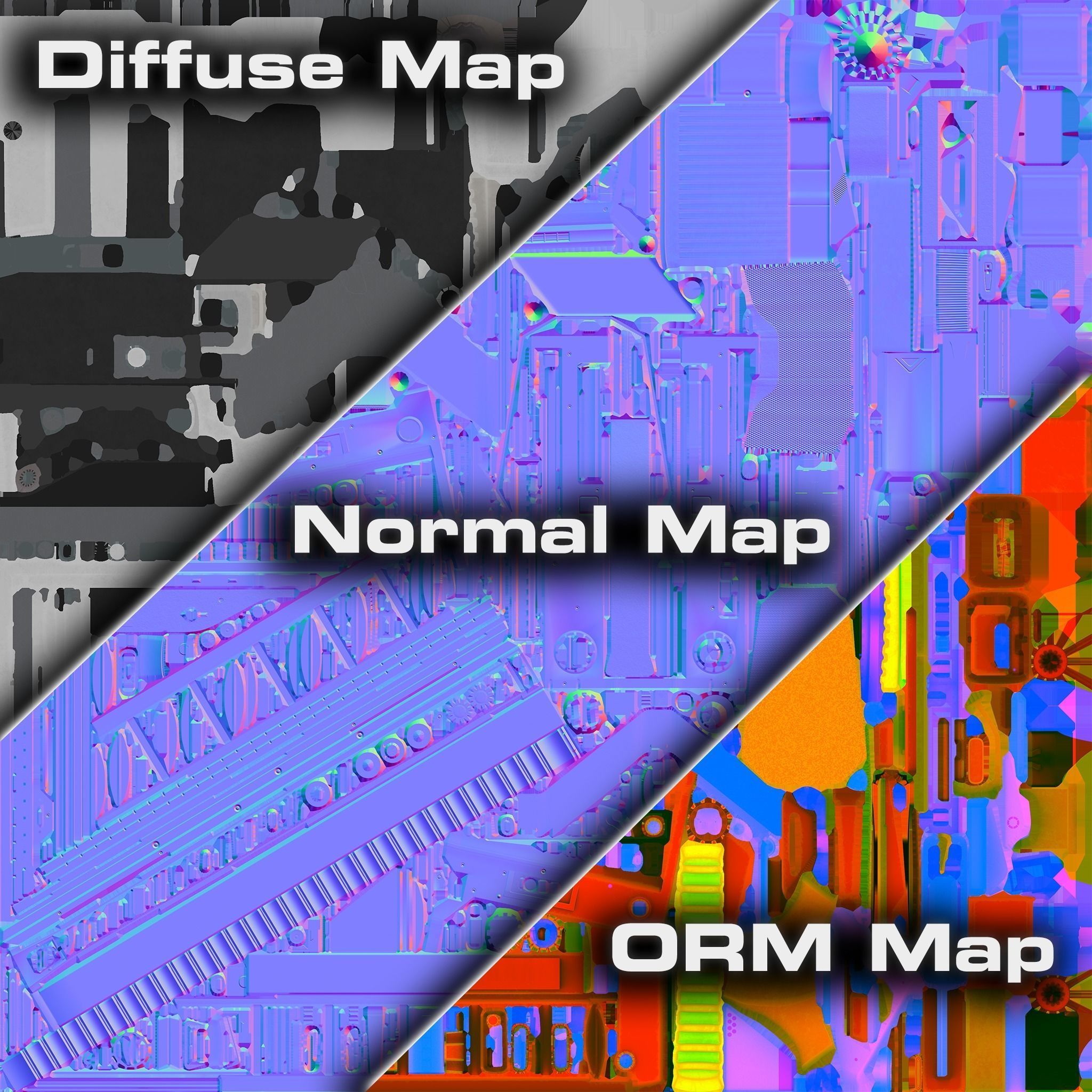 Low-poly Sci-fi Assault Rifle Low-poly 3D model_6