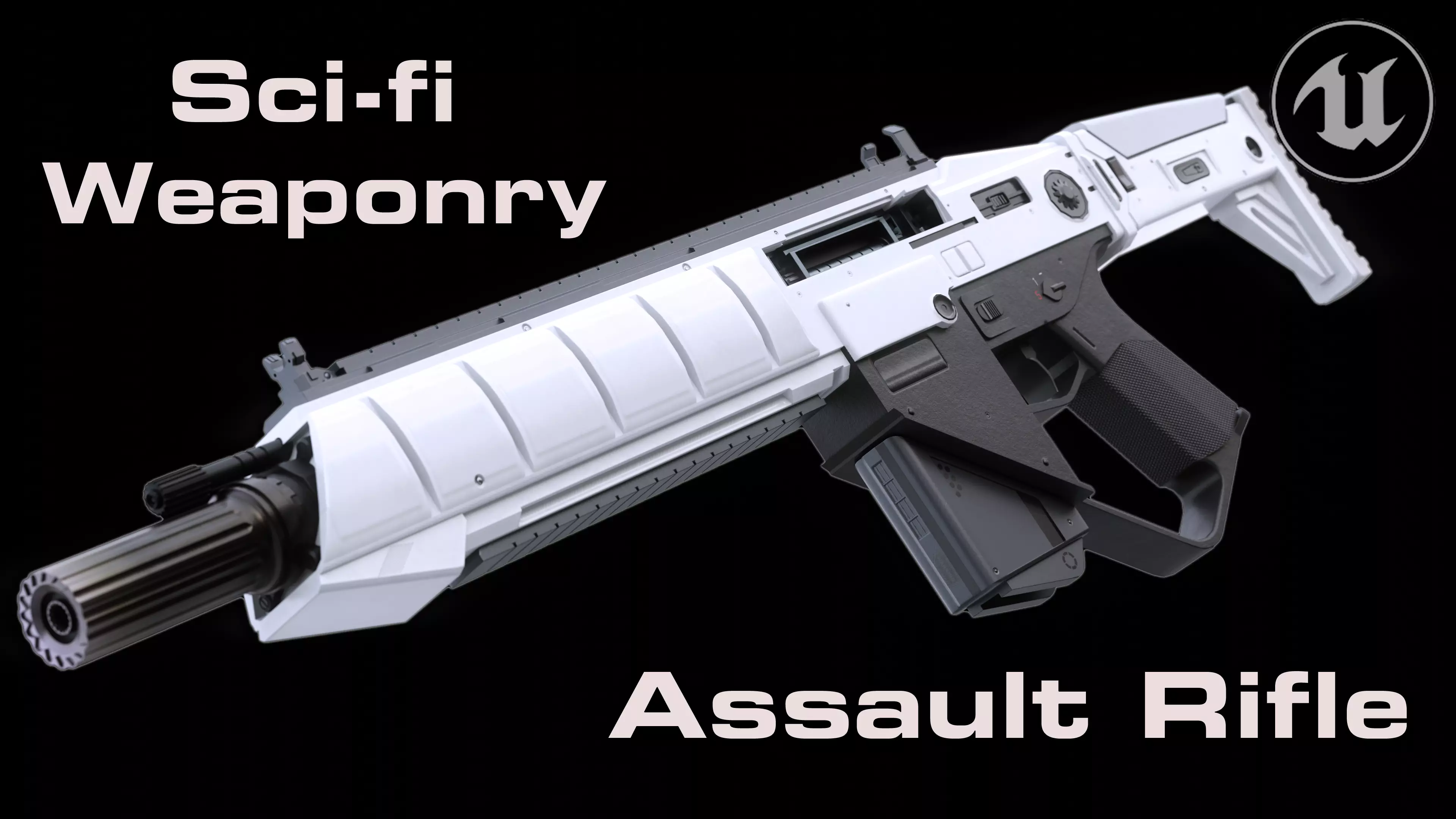 Low-poly Sci-fi Assault Rifle Low-poly 3D model_0