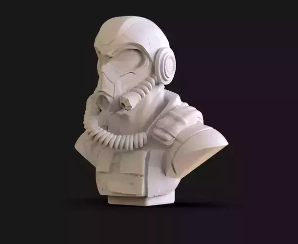 Sci Fi soldier Bust 3D print model