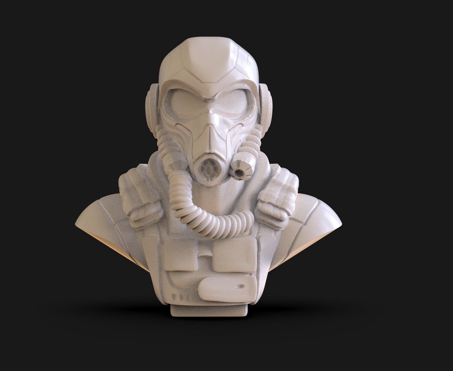 Sci Fi soldier Bust 3D print model_4