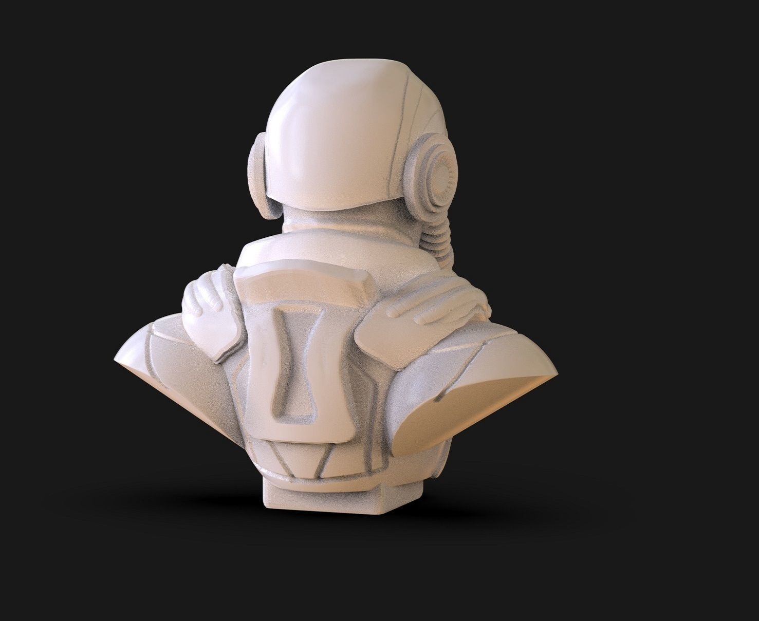 Sci Fi soldier Bust 3D print model_2