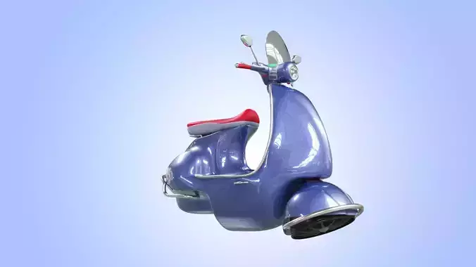 3D Cartoon sci-fi hover vespa model