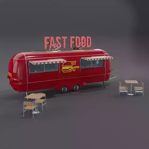 Red Fast Food Trailer