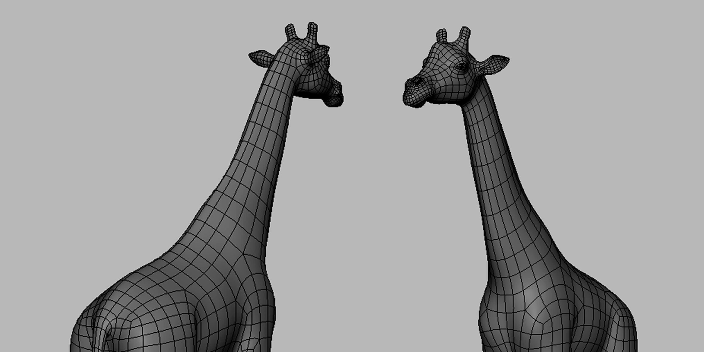 Giraffe Basemesh Low-poly 3D model_6